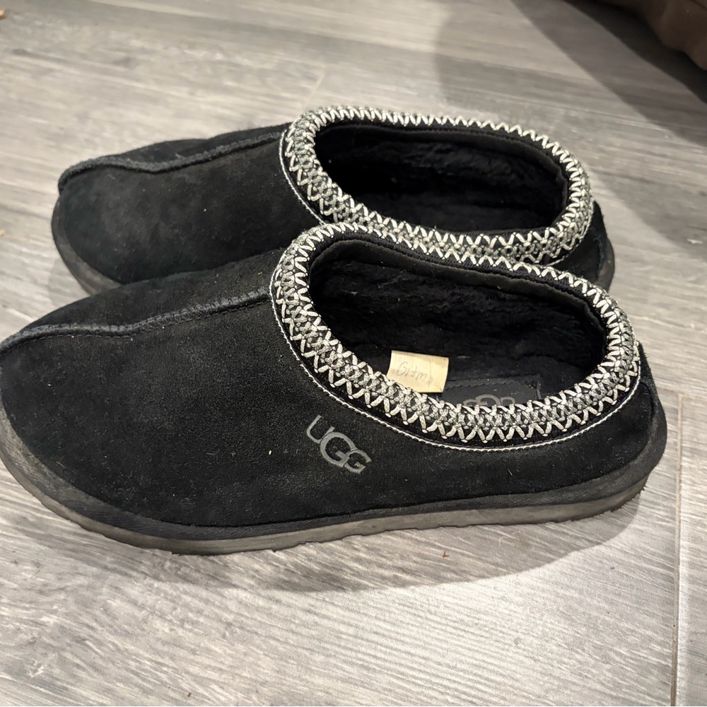 UGG Black Slippers with Gray Trim
